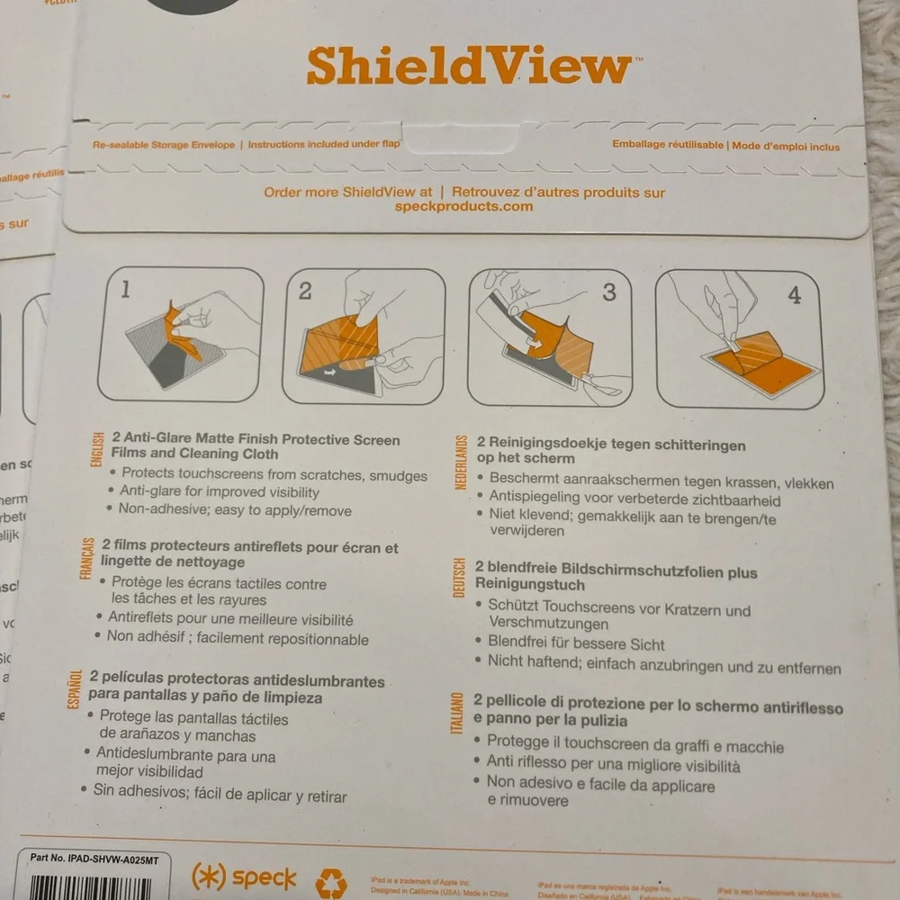 NWT Speck ShieldView Set of Two iPad Screen Protector 2-Pack